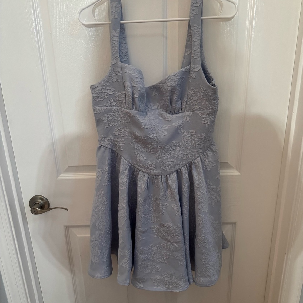 Kimchi Blue Textured Lace Dress in Soft Blue
